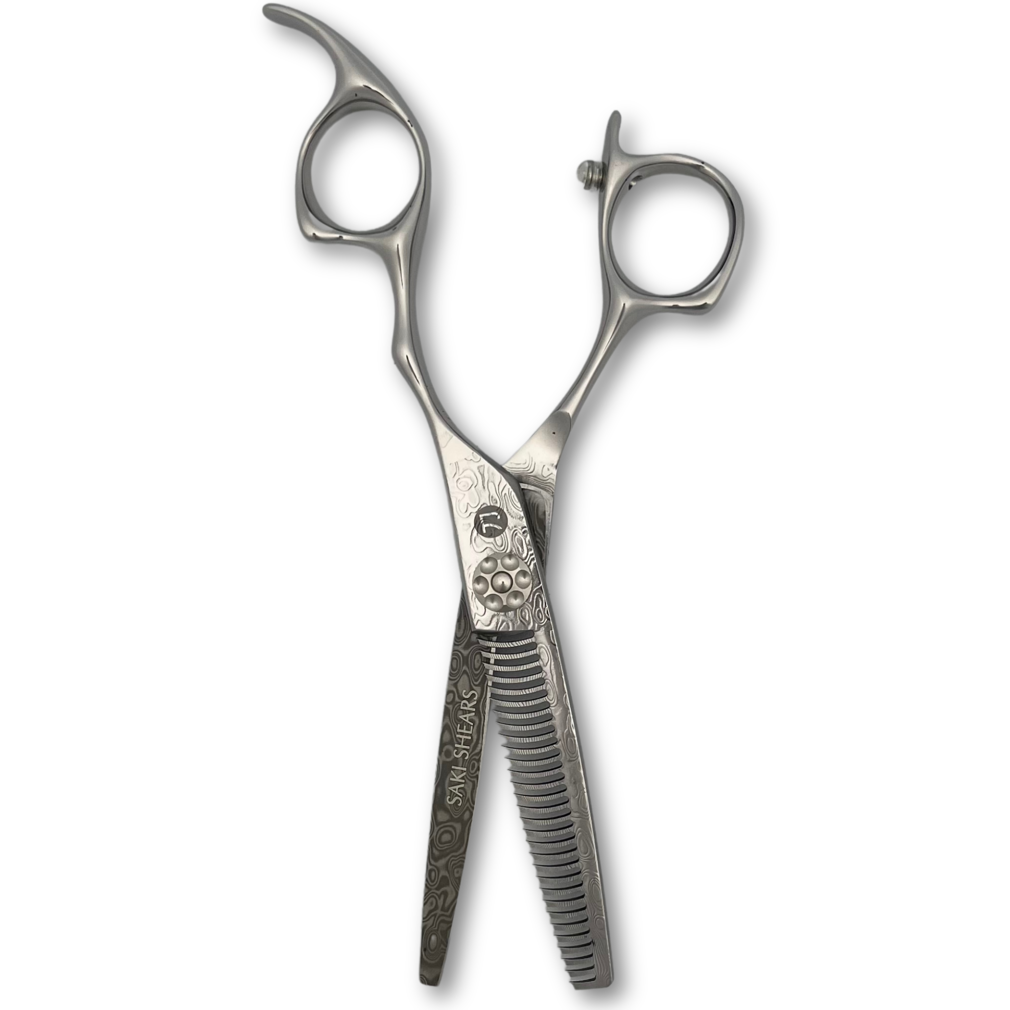 Saki Kanzen Damascus Texturizing/Thinning Shears - Open Box