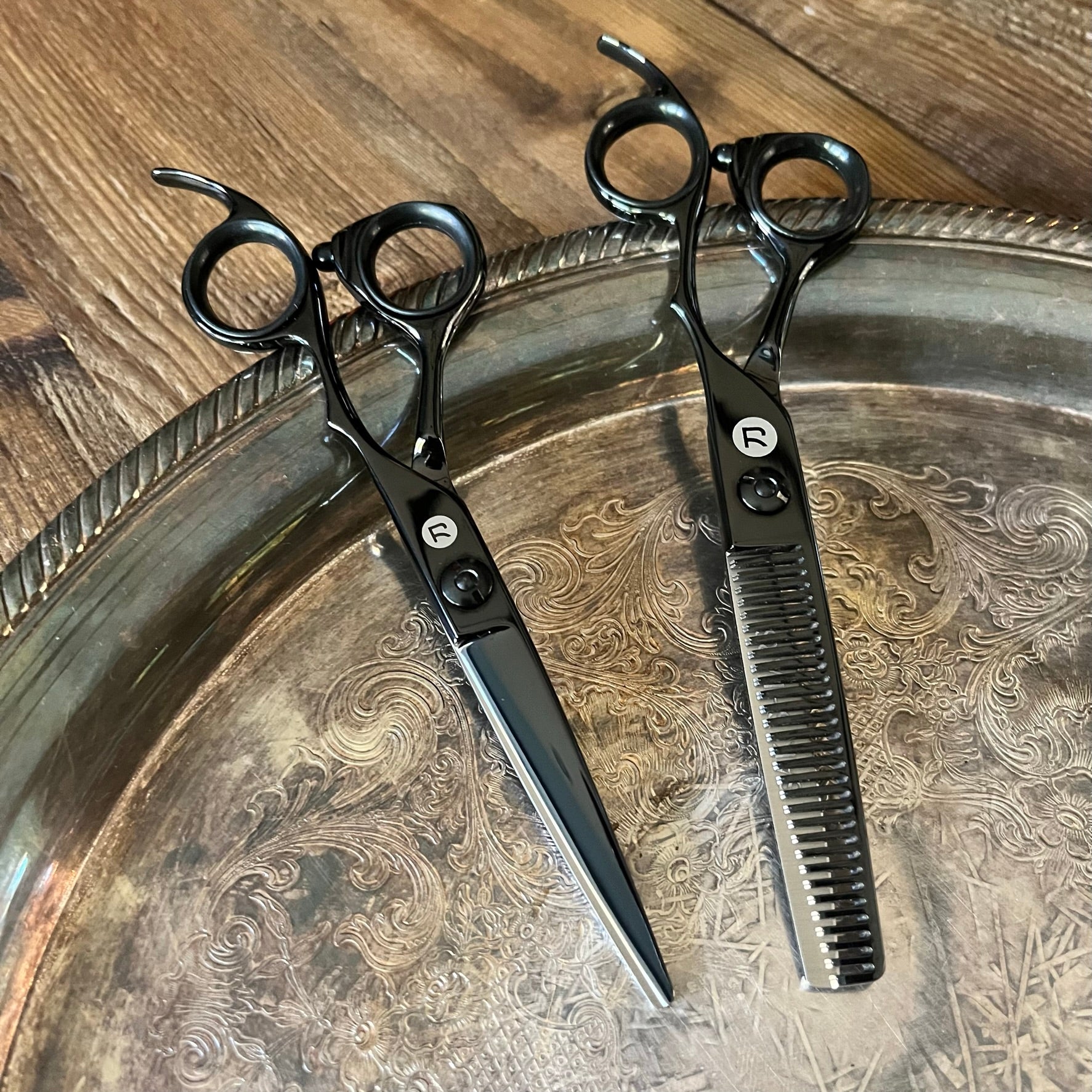 Saki Katana Black Hair Cutting Shear Set Titanium Finish
