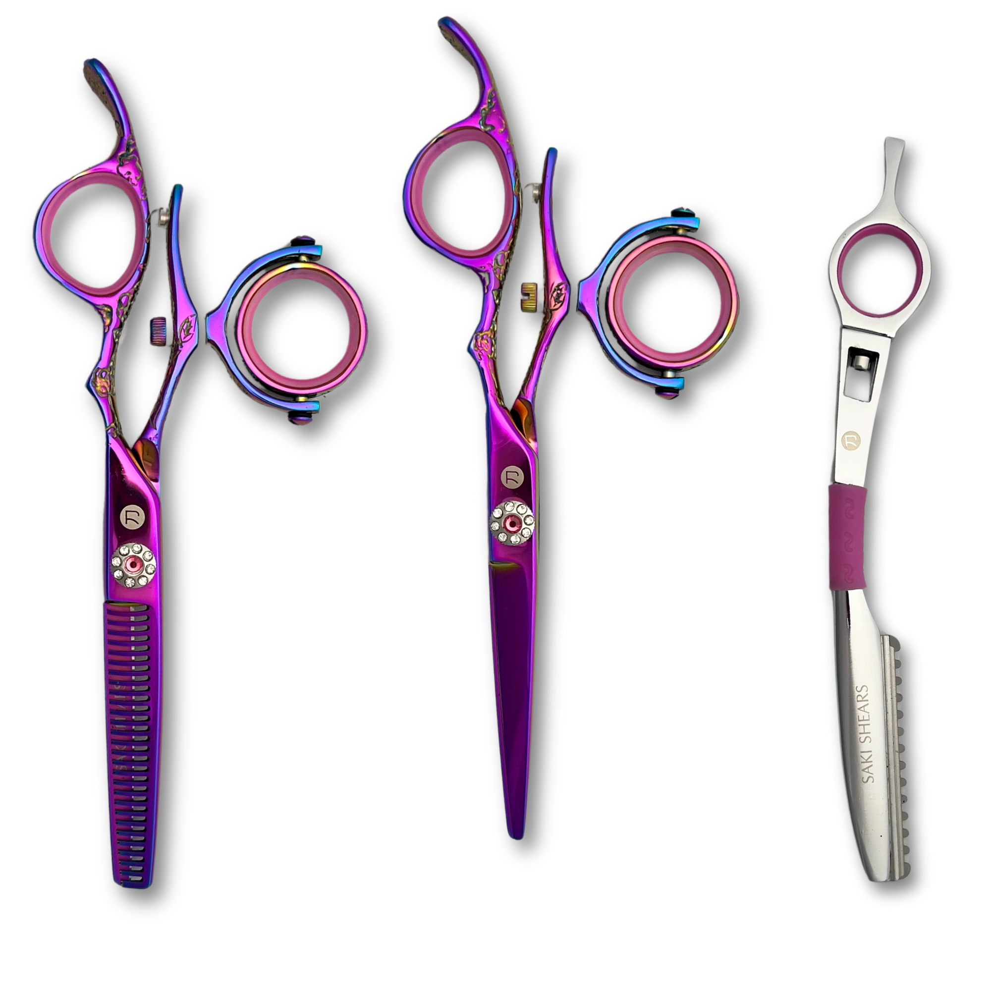 Swivel Kohana Pink Hair Shears Set (Hair Cutting and Thinning Shears)