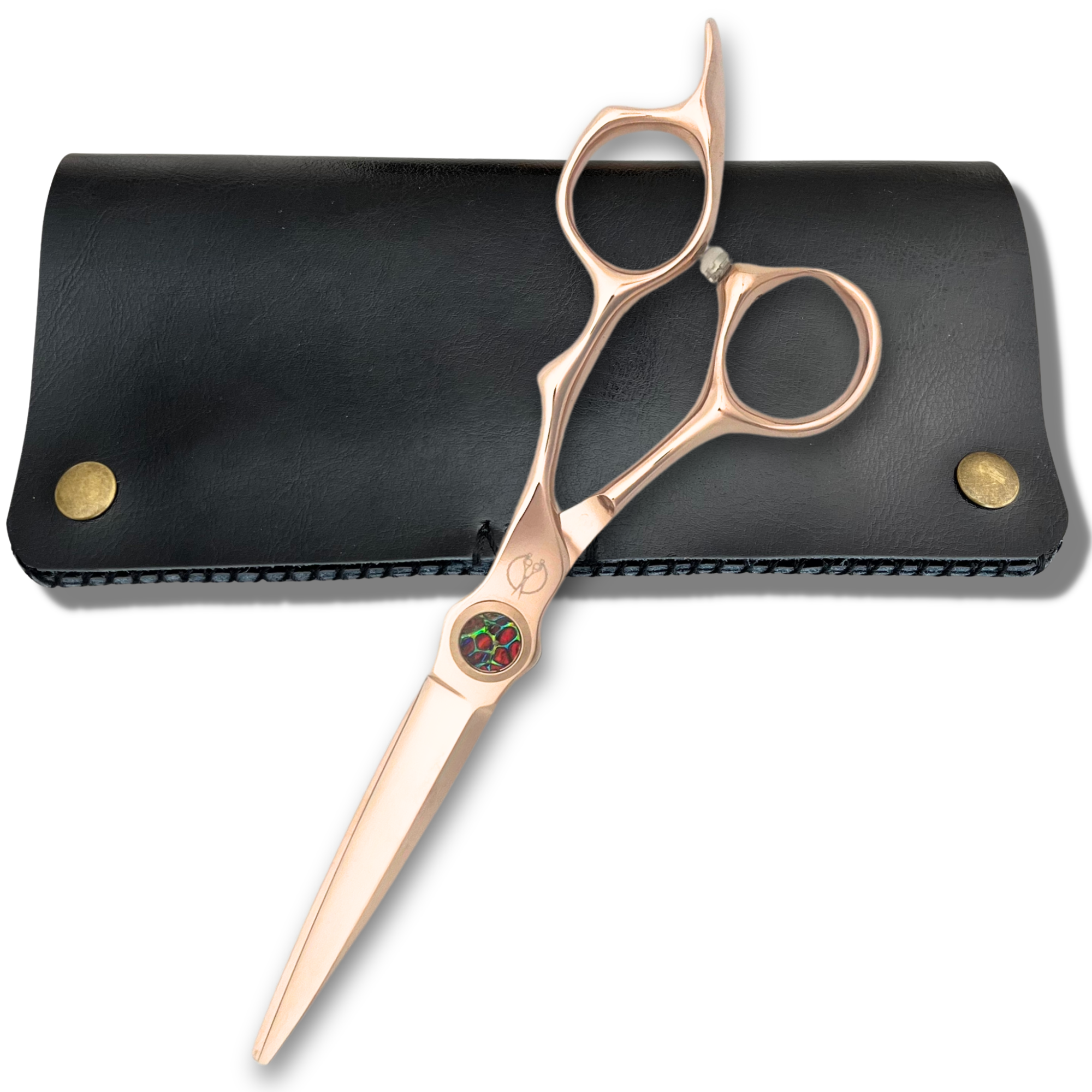 6 Inch Rose Gold Hair Cutting Scissors with Gem