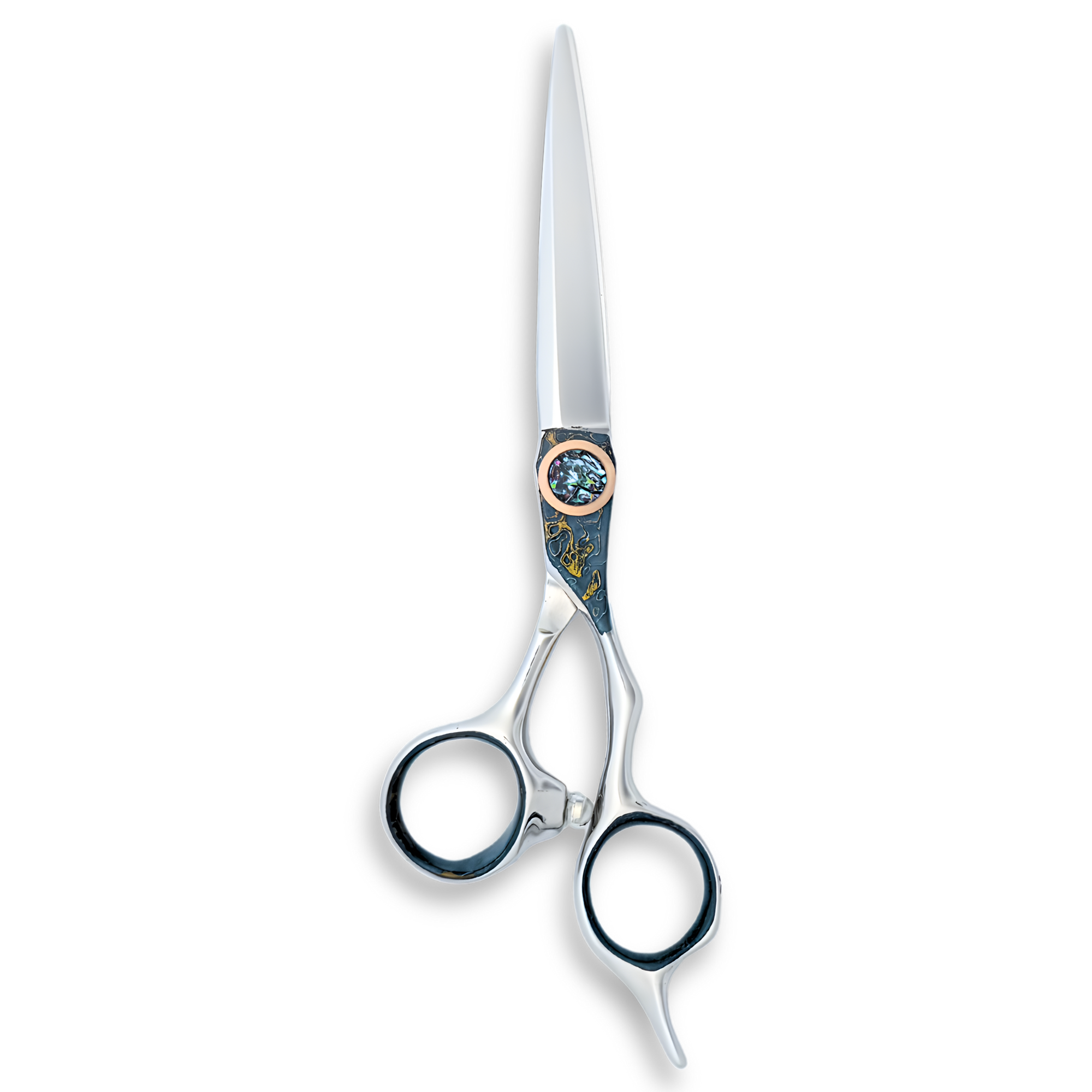Saki 6.0" Hand Painted Cobalt Alloy Hair Cutting Shears (Red/Blue)