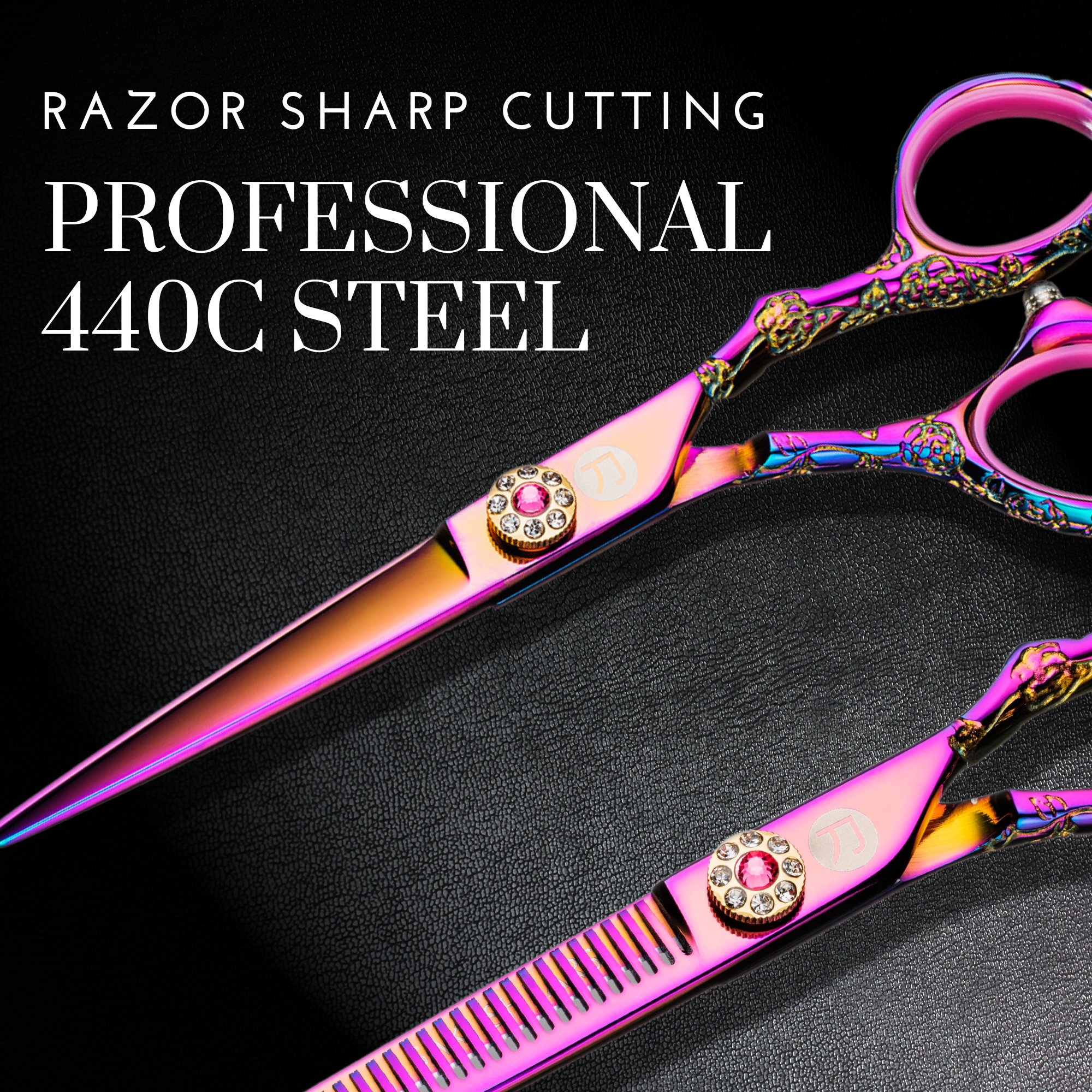 Kohana Pink Hair Shears Set (Hair Cutting and Thinning Shears)