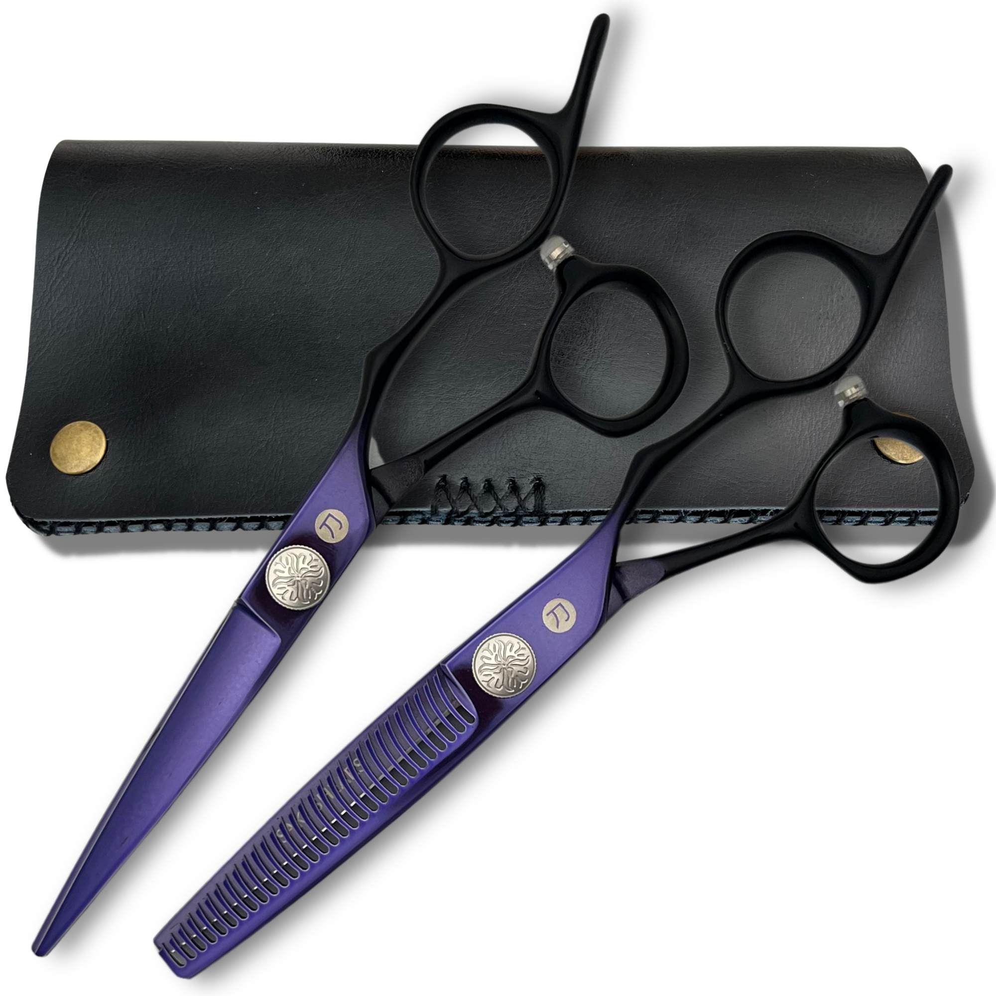 Purple Saki Nebula Hairdressing Shears Set (Hair Cutting and Thinning