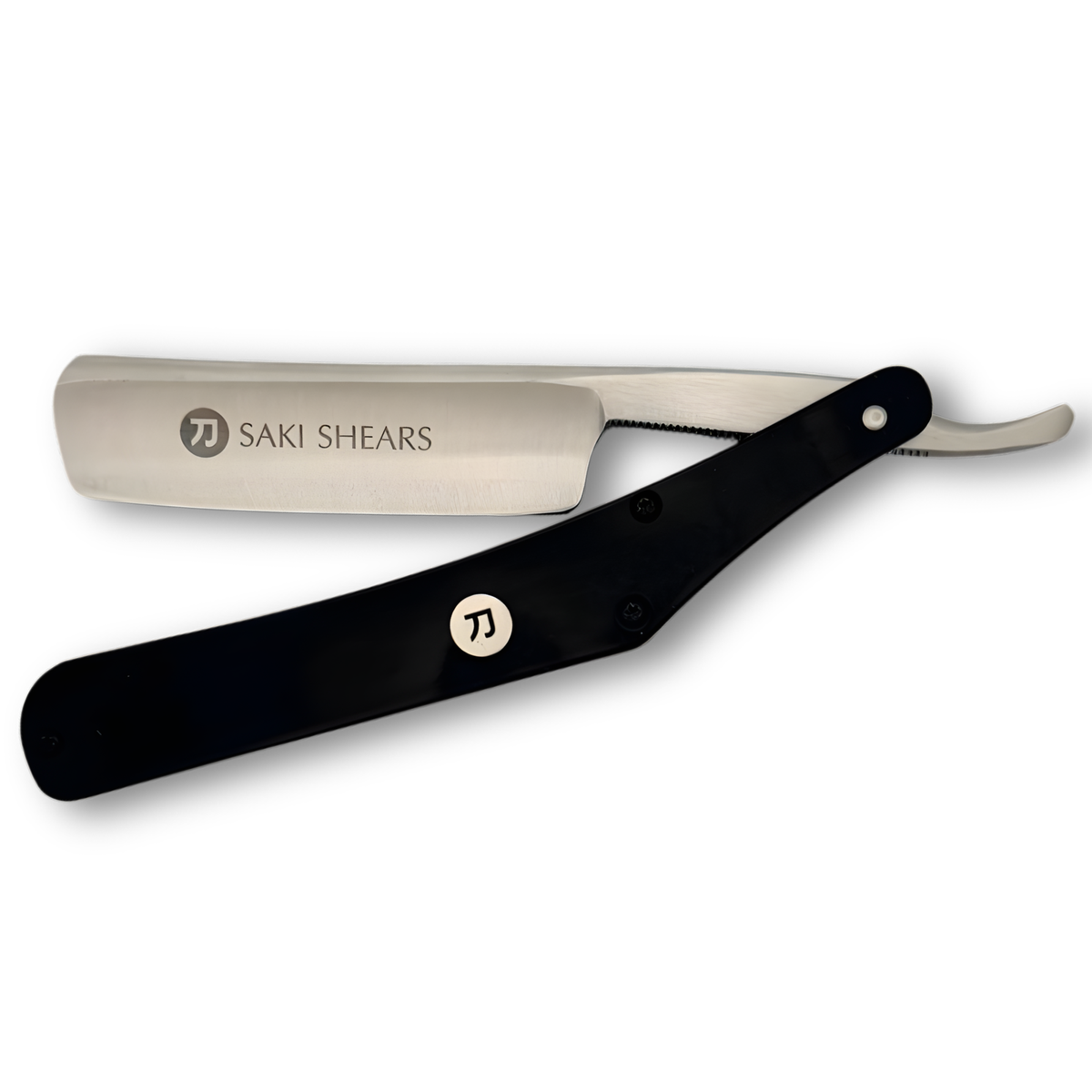 さき Saki’s House イギリス ハーフクラウンセット Saki Shears Black Steel Professional Straight Razor