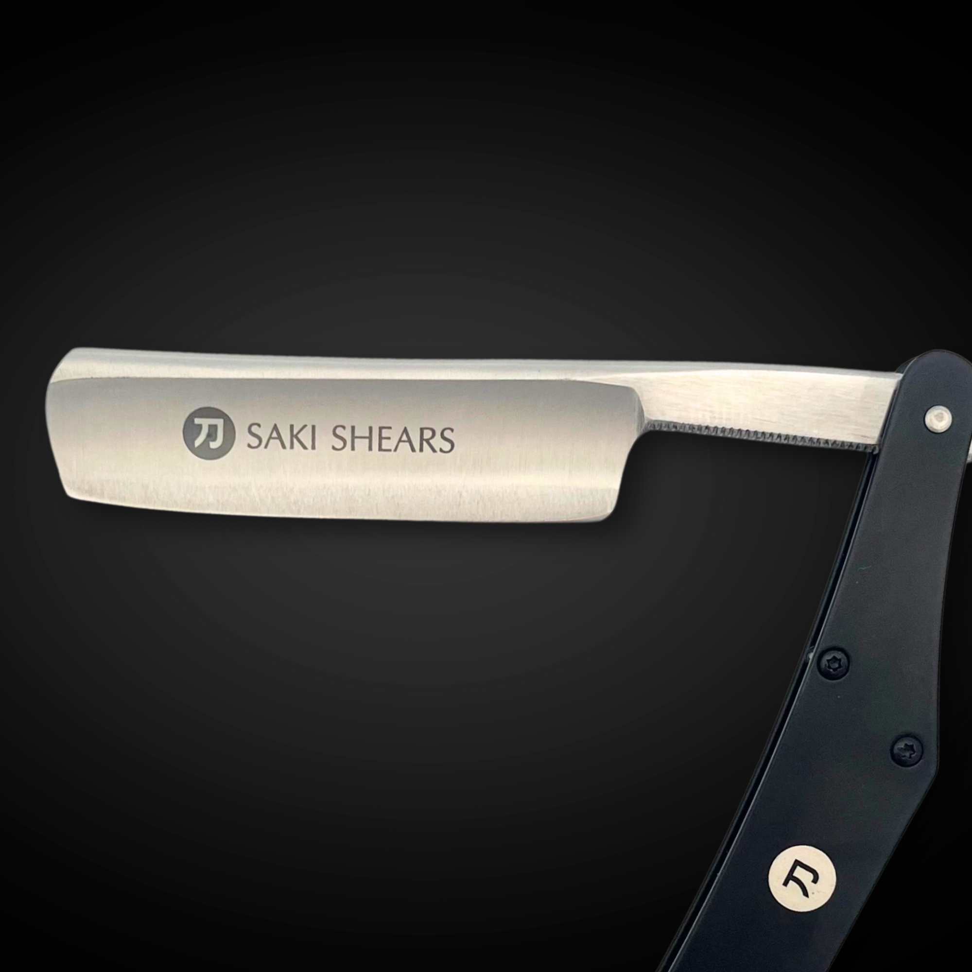 Saki Shears Black Steel Professional Straight Razor