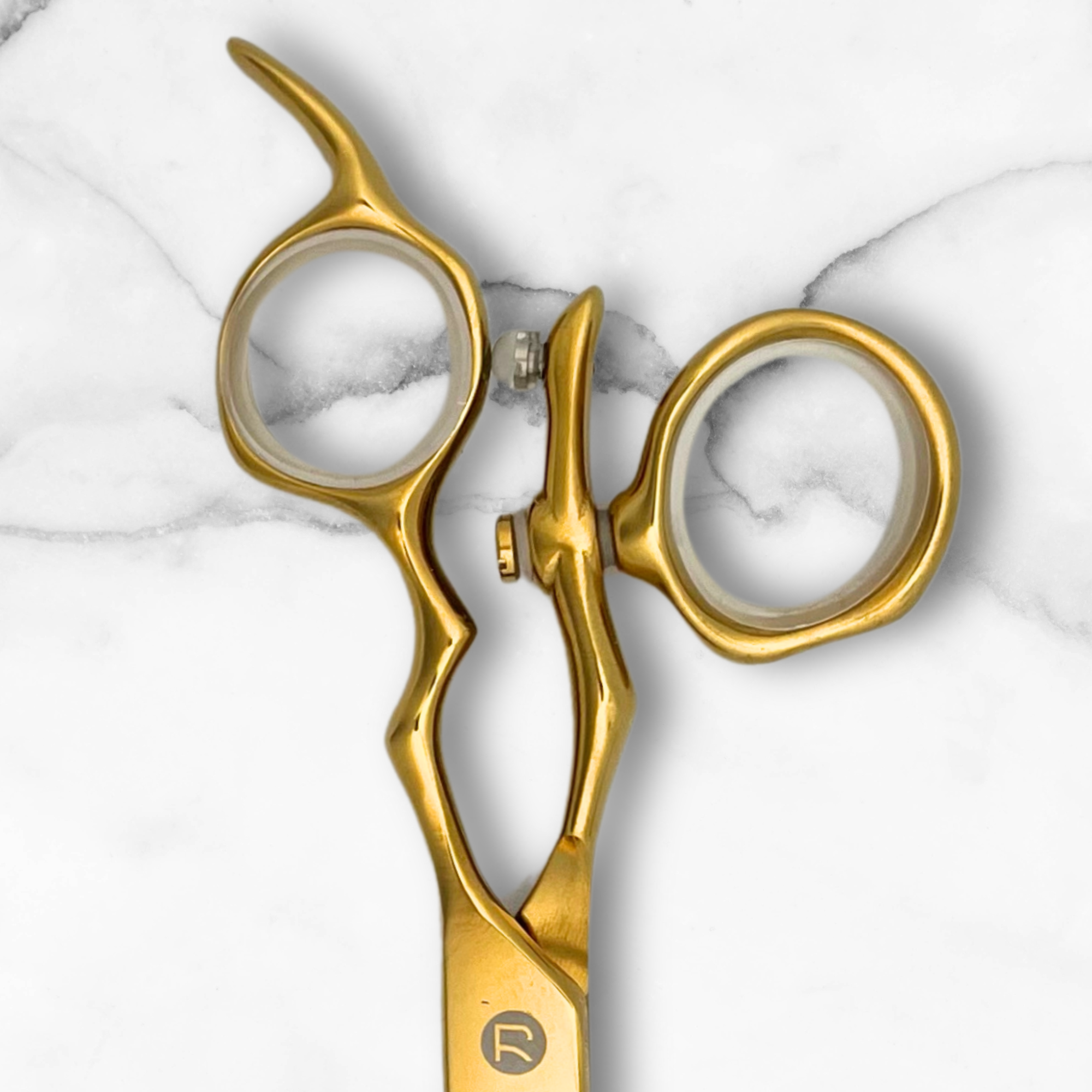 Ensemble de ciseaux à cheveux pivotants en or jaune de 6 pouces