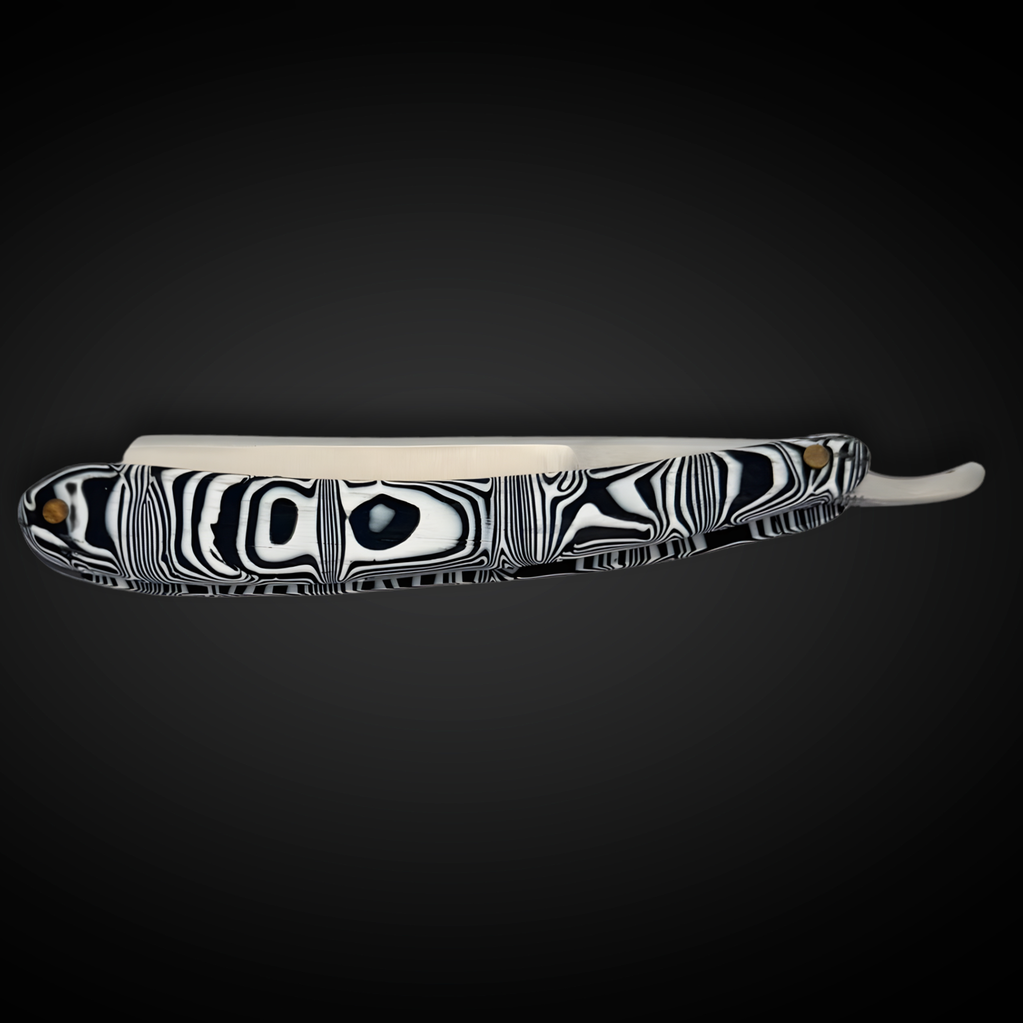 Straight Edge Shave Saki Epoxy Carbon Series - Zebra White and Black