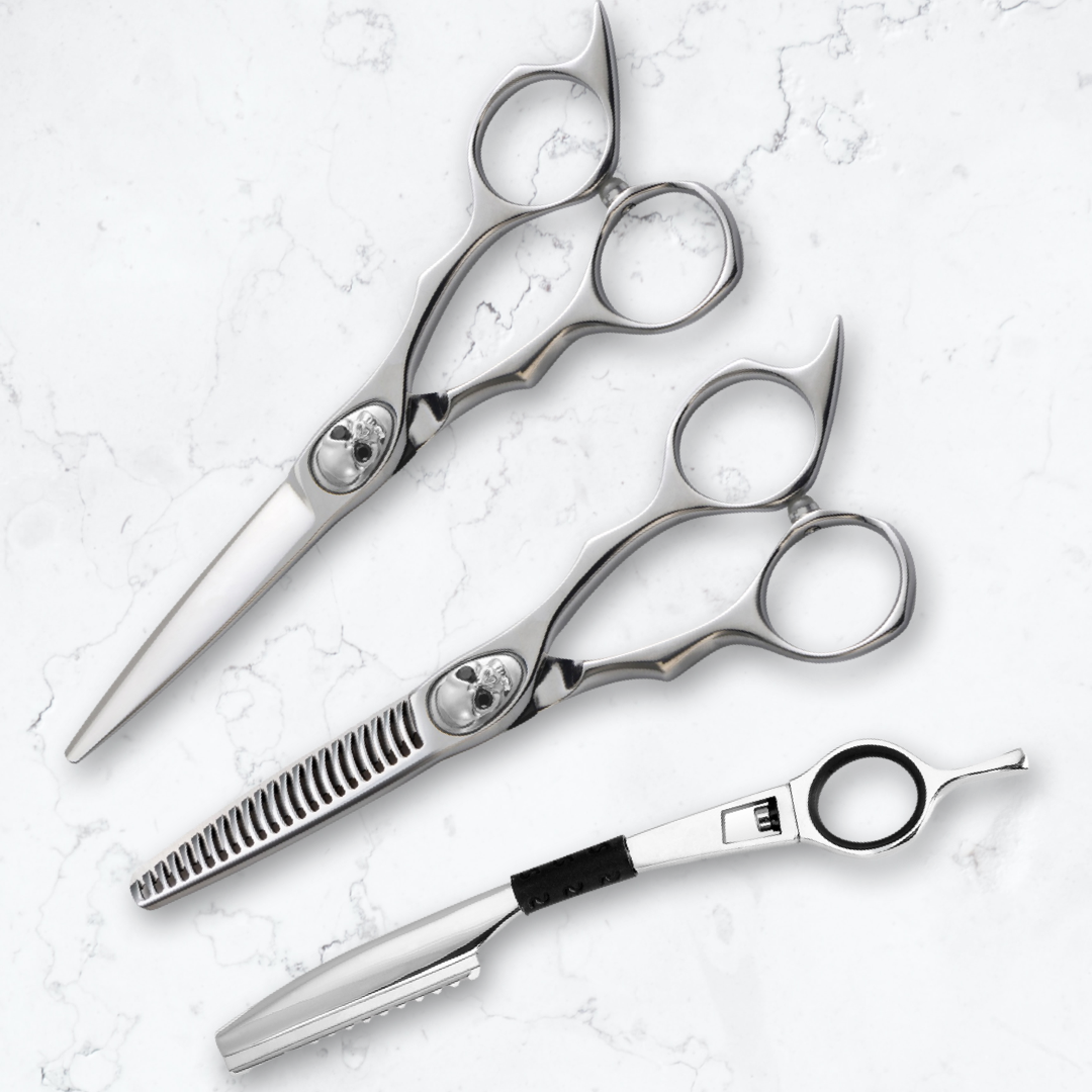 Tachi Skull Barber Set (Hair Cutting and Thinning Shears)