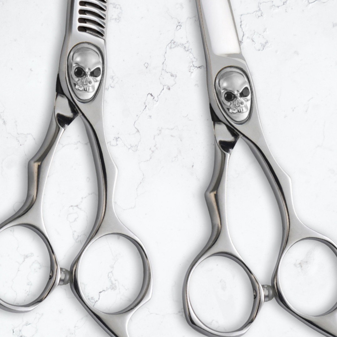 Tachi Skull Barber Set (Hair Cutting and Thinning Shears)