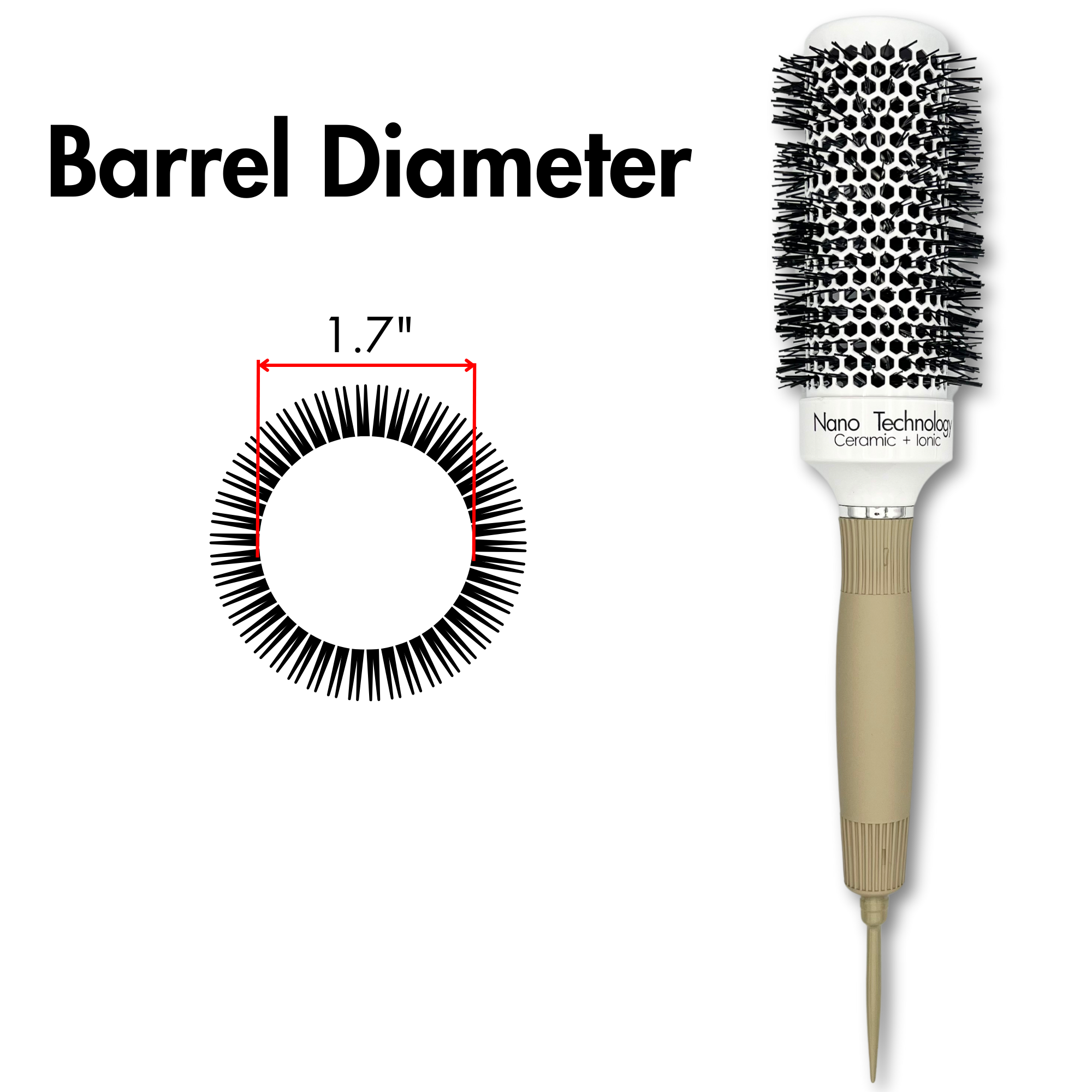 1.7 Inch Ceramic Round Hair Brush