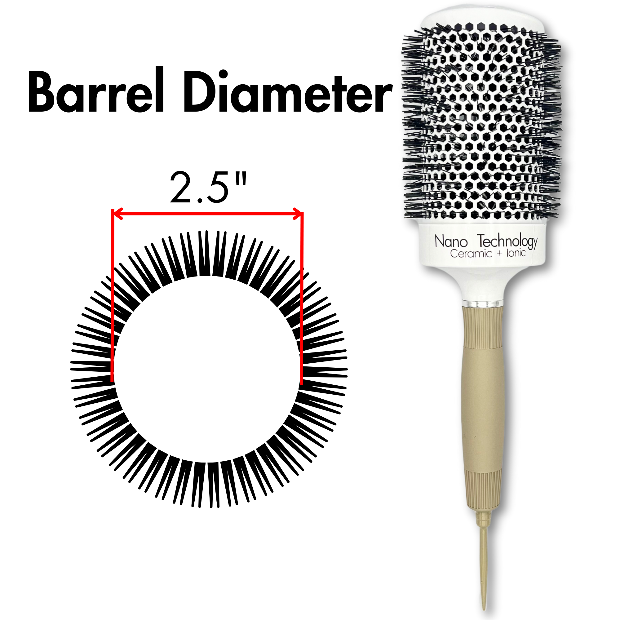 2.5 Inch Ceramic Round Hair Brush