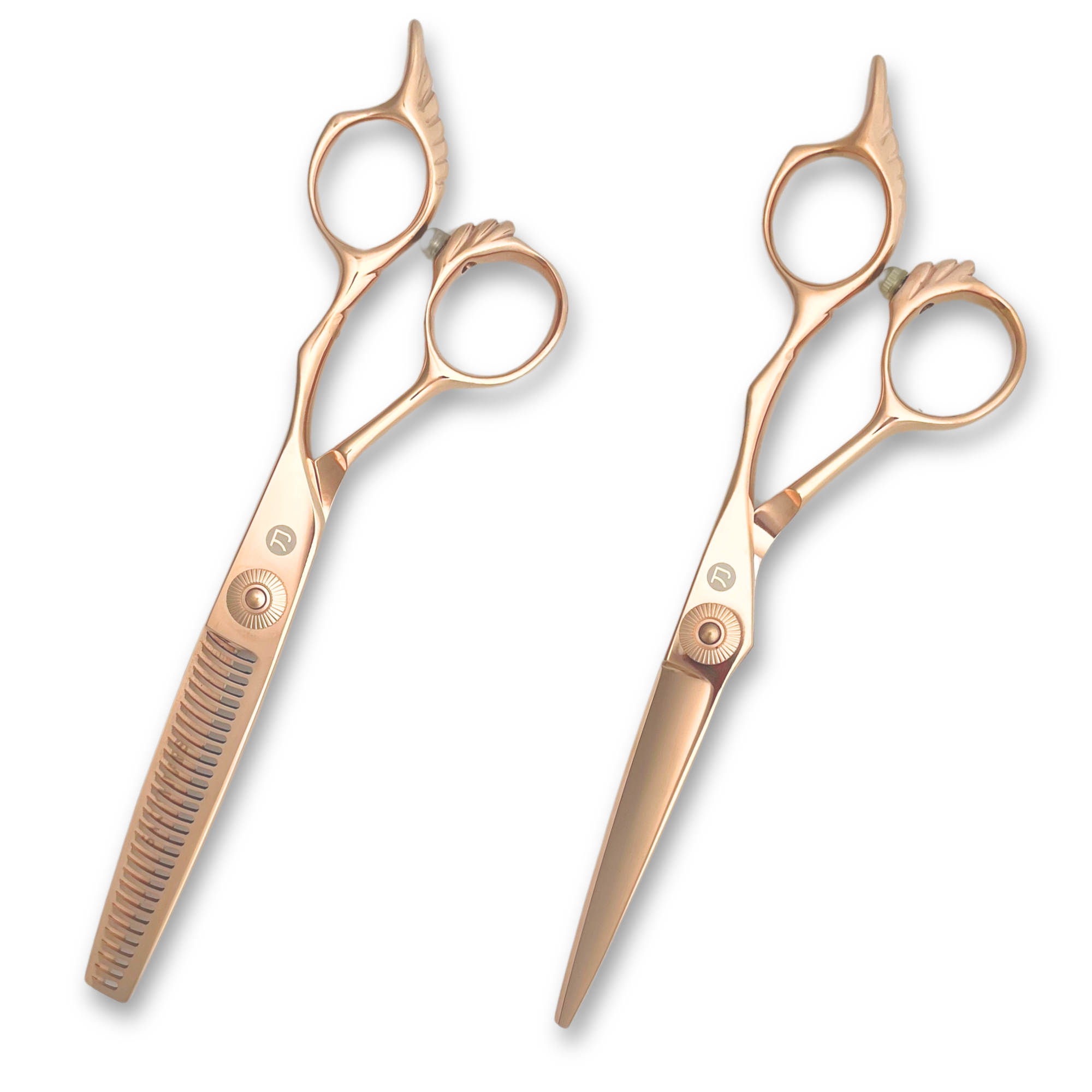 Gold Saki Tsuru Hairdressing Shears Set (Hair Cutting and Thinning Shears)