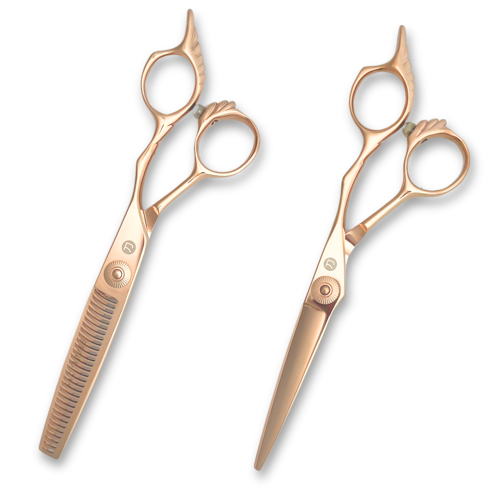 Gold Saki Tsuru Hairdressing Shears Set (Hair Cutting and Thinning Shears) - Open Box