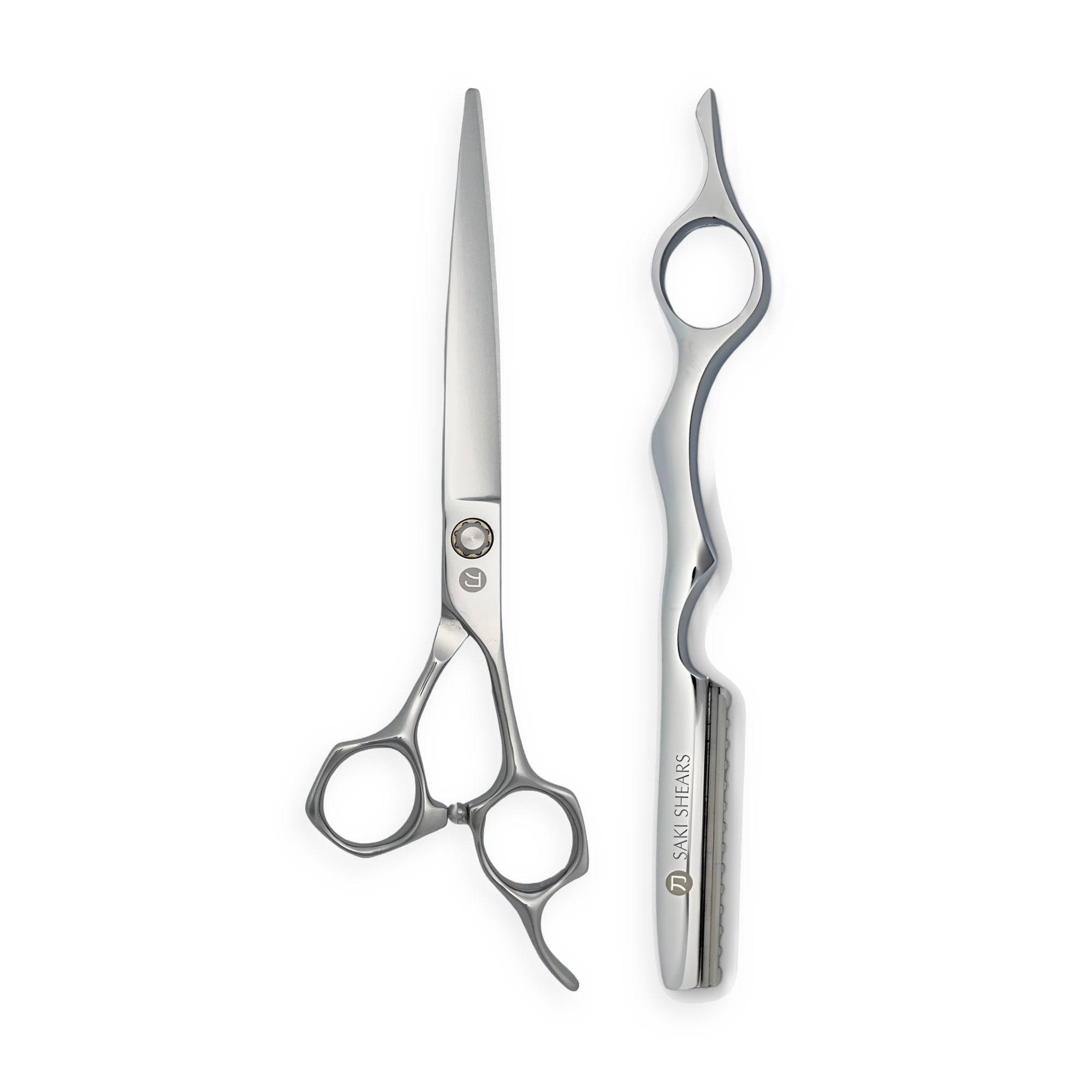 Musashi 6" Hair Cutting Shears & Matching Razor Set — Silver