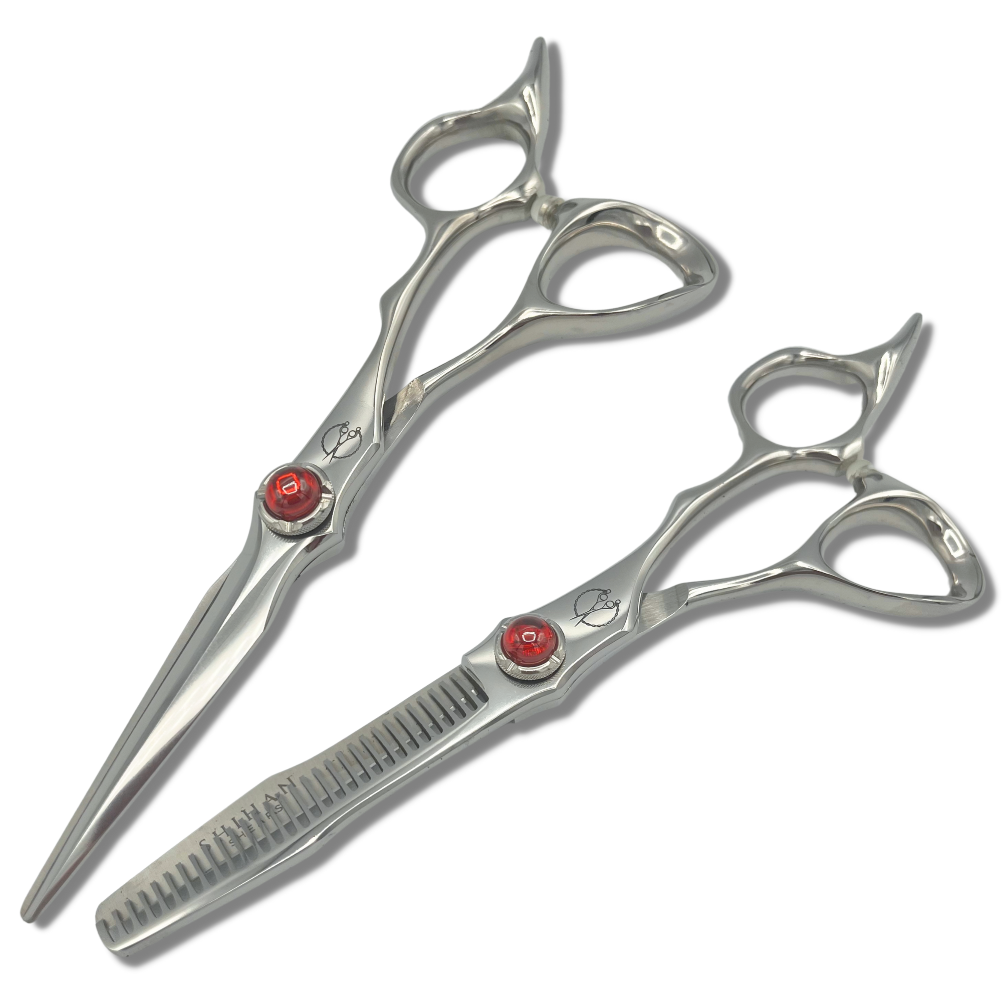 5.5 Inch Steel Hair Shears Set Red Moon