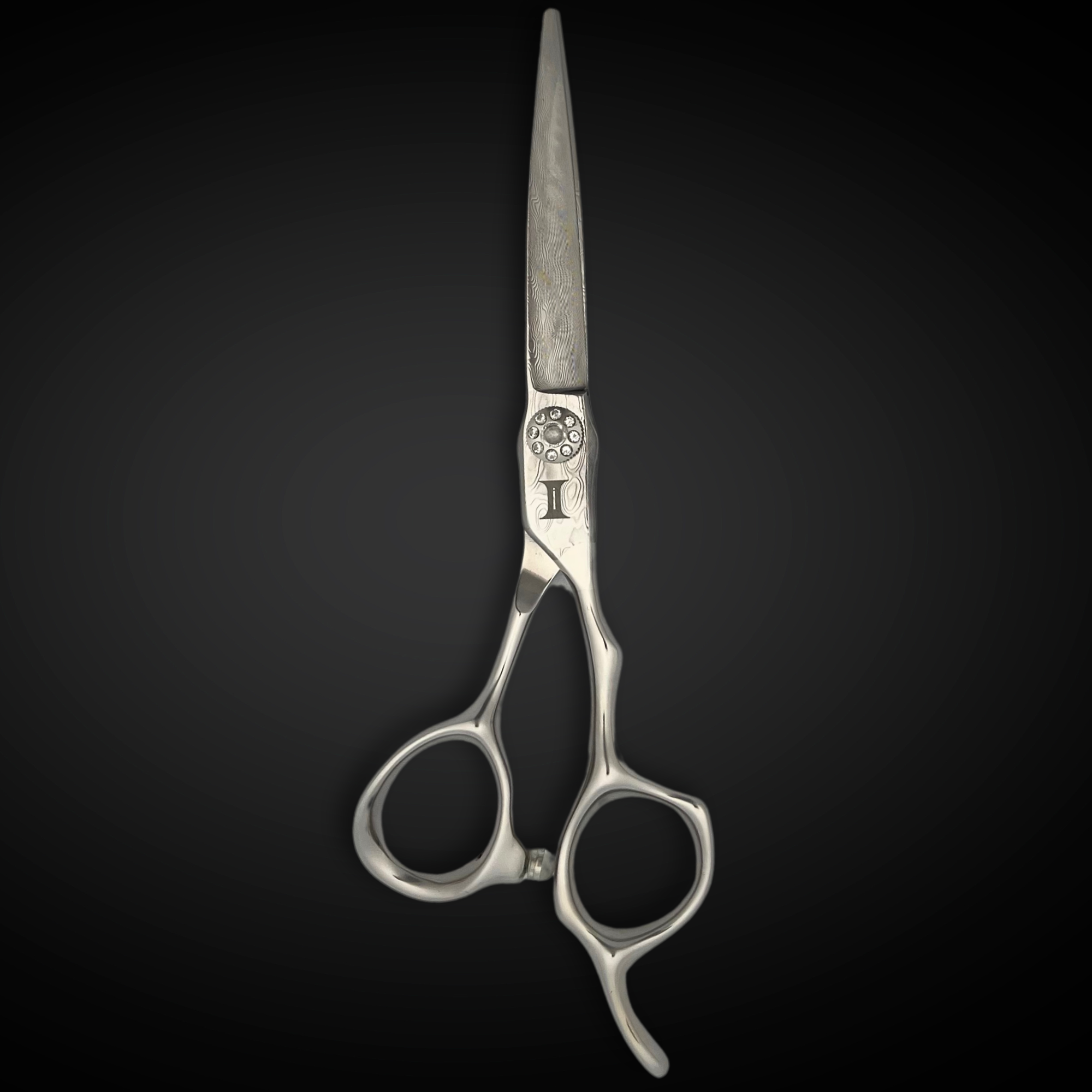 6" Diamond and Damascus Steel Hair Shears