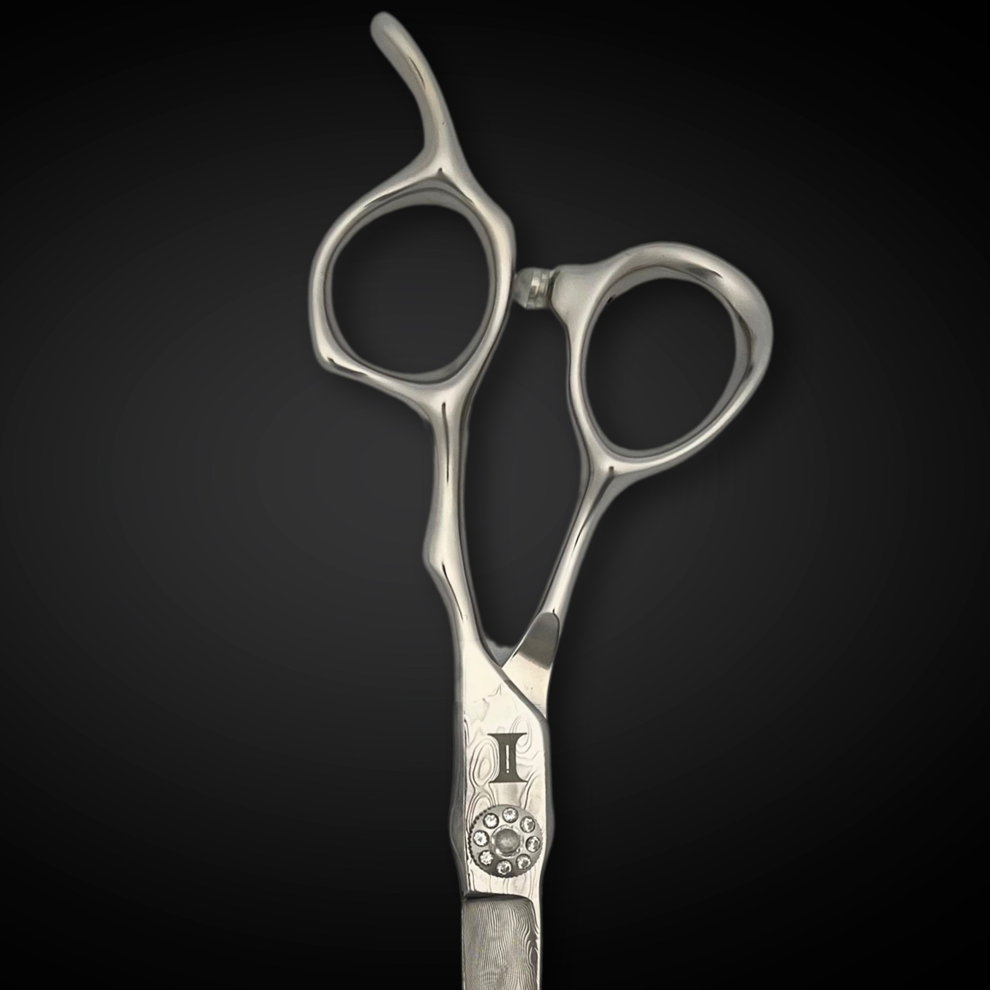 6" Diamond and Damascus Steel Hair Shears