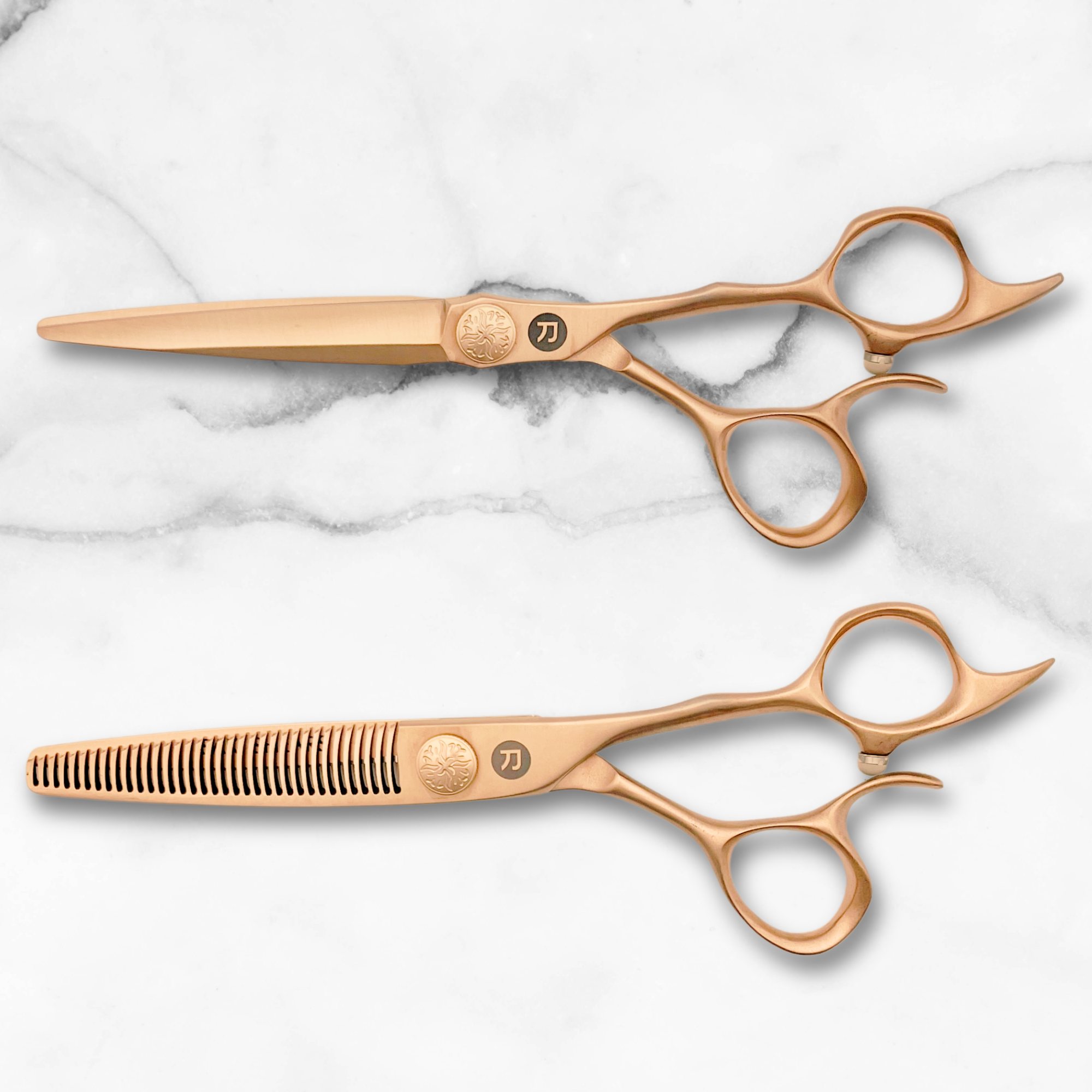 Premium Gold Hair Shears Set (Hair Cutting and Thinning Shears)