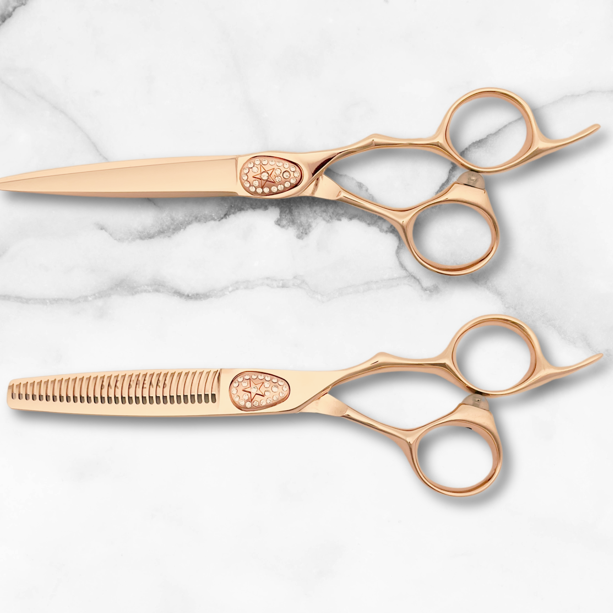 Gold Saki Ikigai Hairdressing Shears Set (Hair Cutting and Thinning Shears)