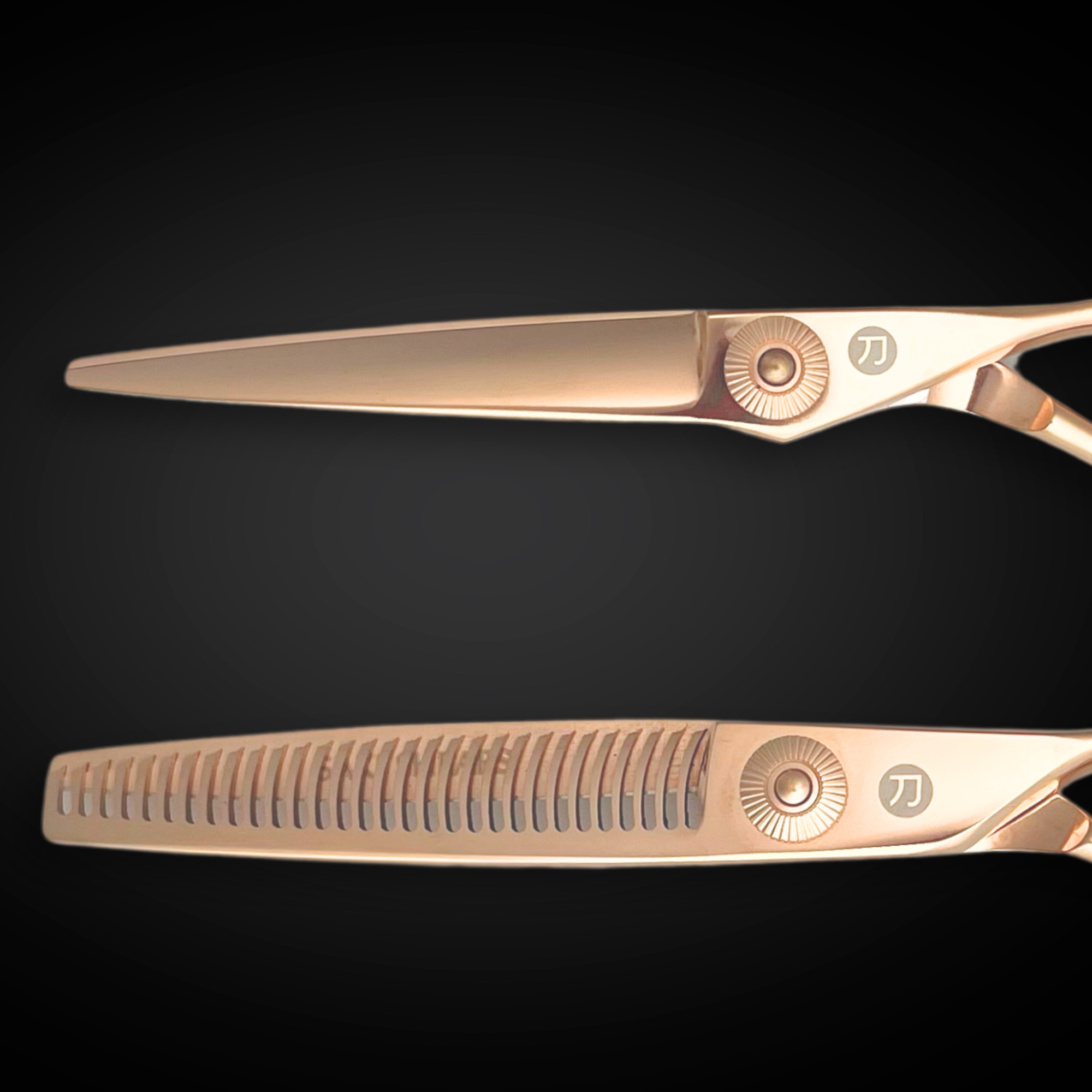 Gold Saki Tsuru Hairdressing Shears Set (Hair Cutting and Thinning Shears) - Open Box