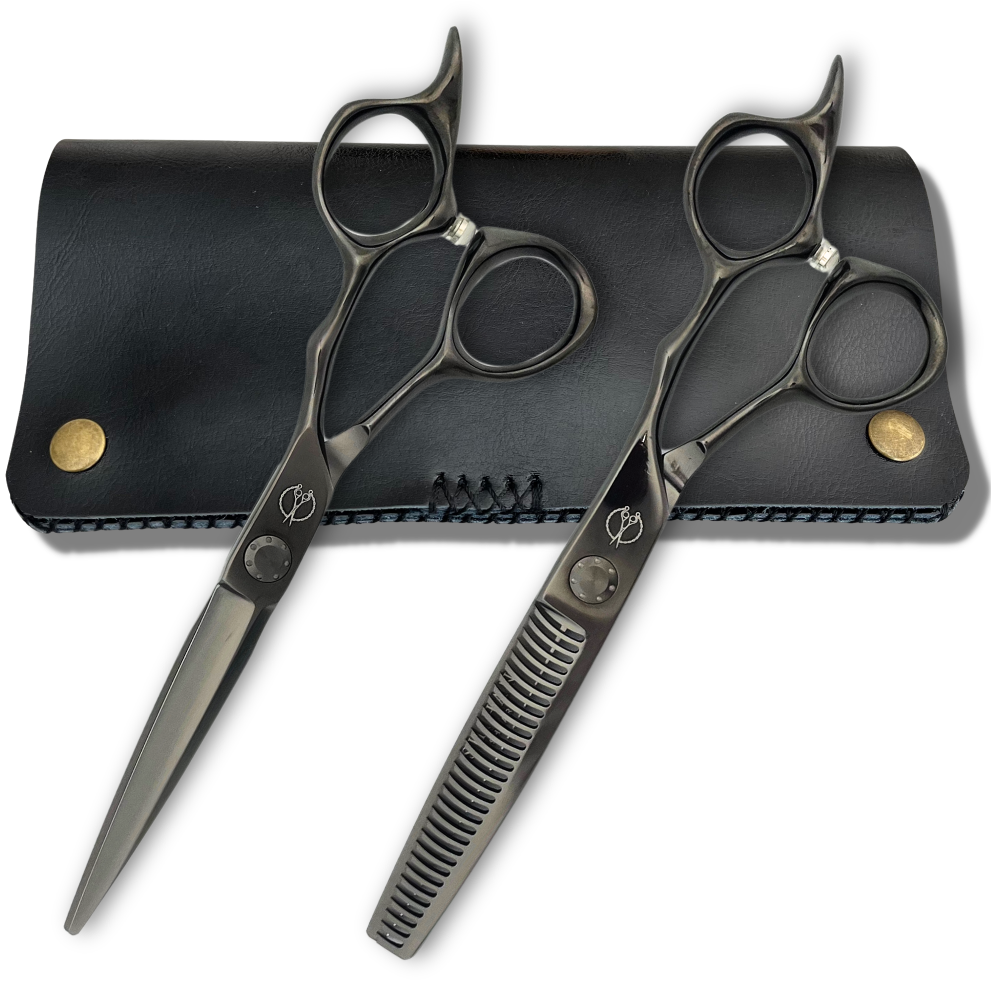 6.0 Inch Hair Gun Metal Black Shears Set - Open Box