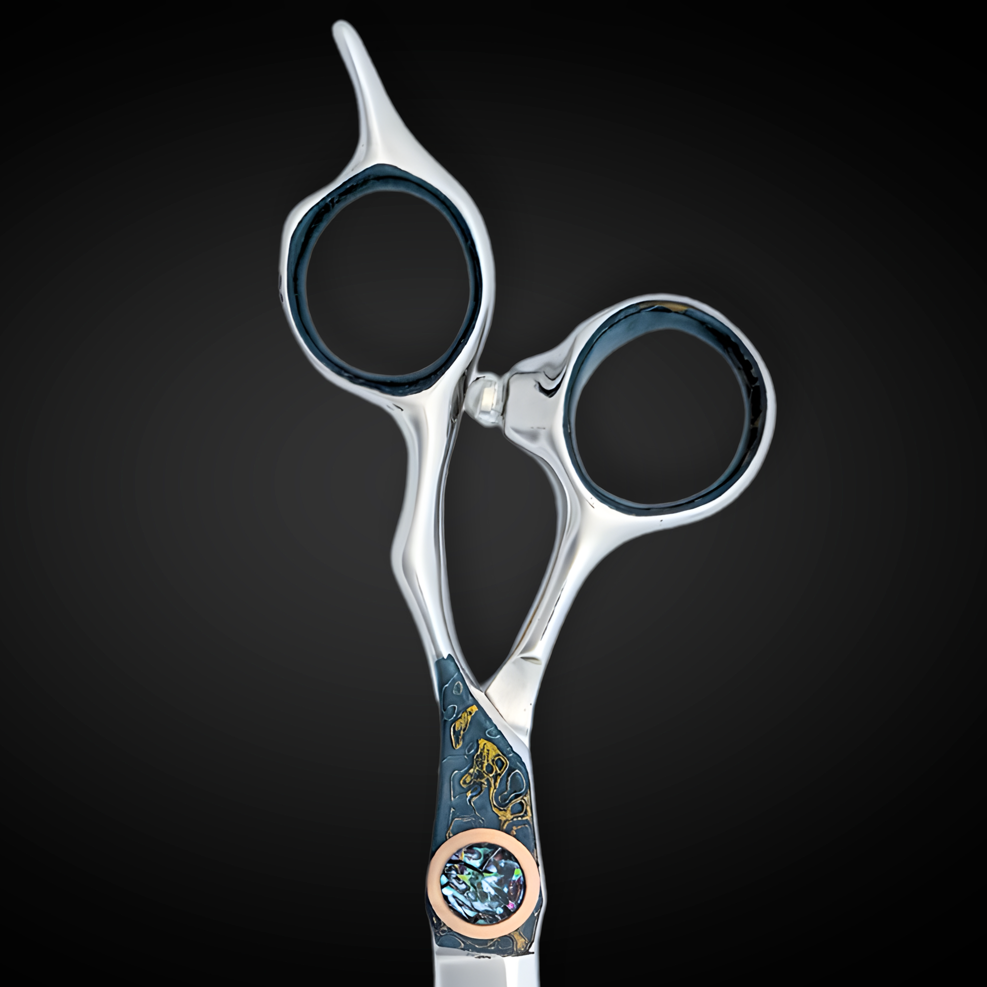 Saki 6.0" Hand Painted Cobalt Alloy Hair Cutting Shears (Red/Blue)
