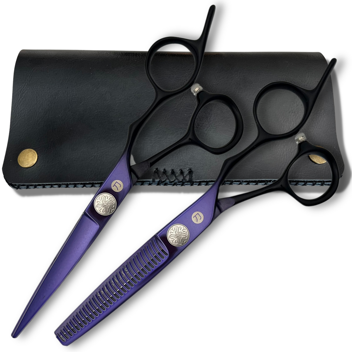 Purple Saki Nebula Hairdressing Shears Set (Hair Cutting and Thinning