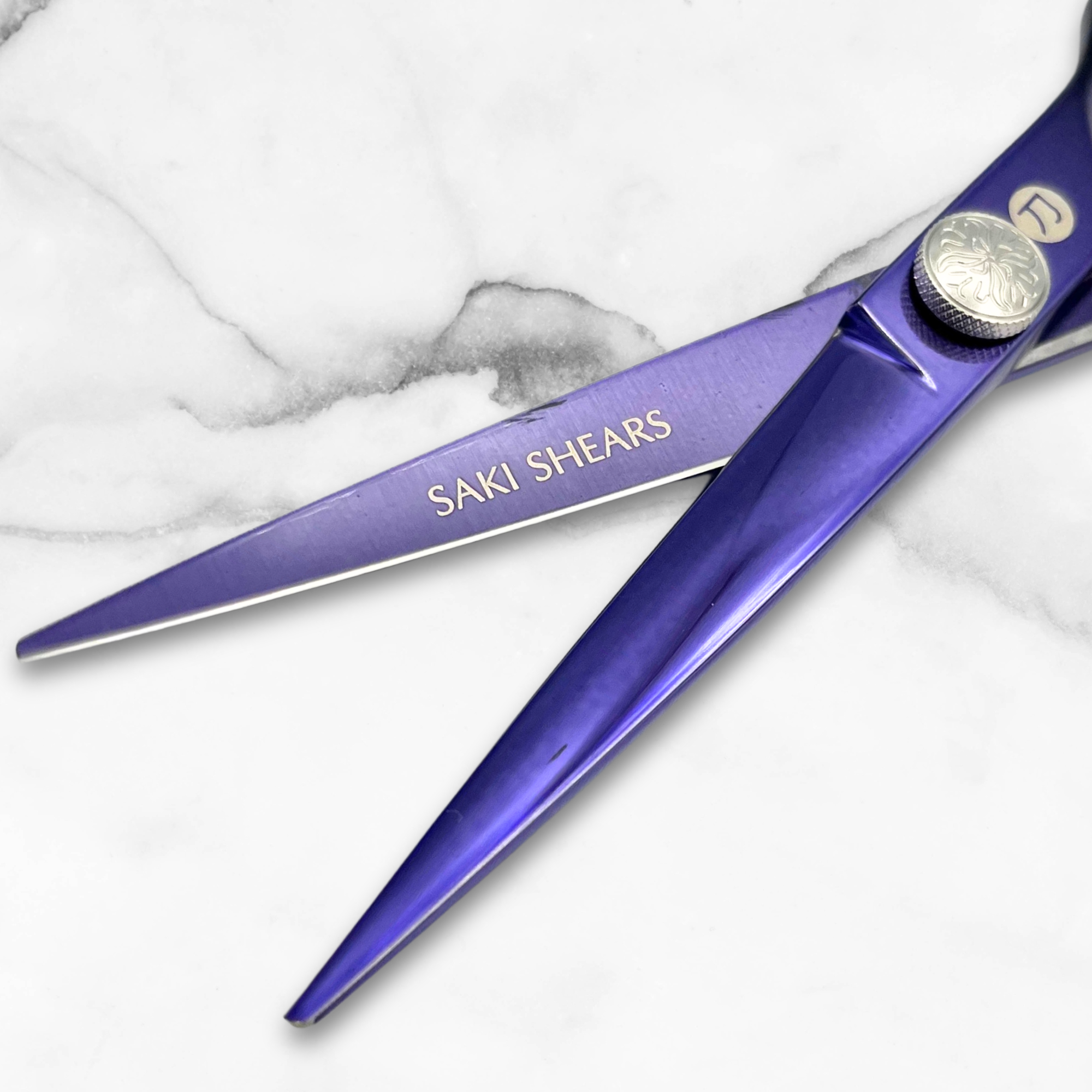 Purple Saki Nebula Hairdressing Shears Set (Hair Cutting and Thinning Shears)