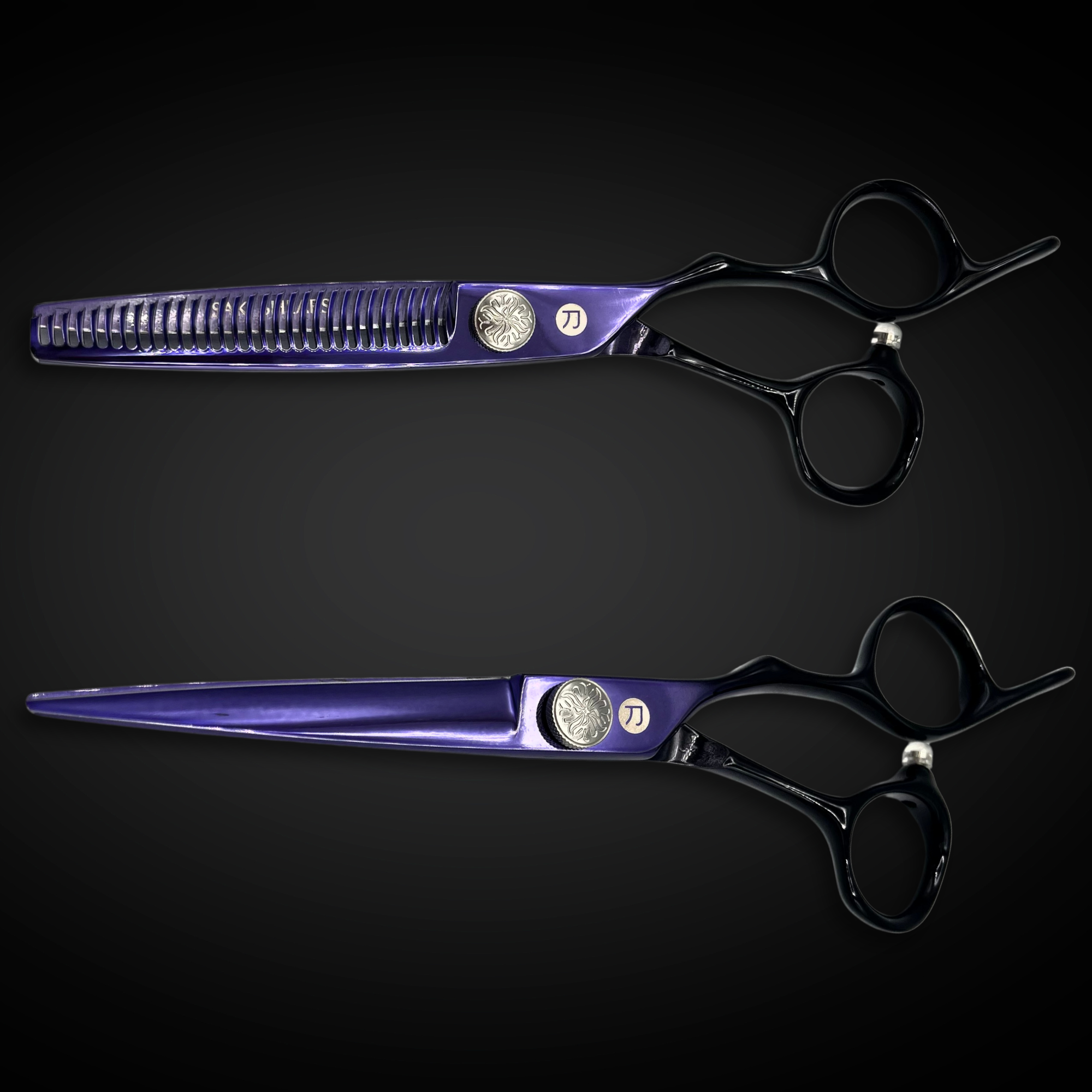 Purple Saki Nebula Hairdressing Shears Set (Hair Cutting and Thinning Shears)