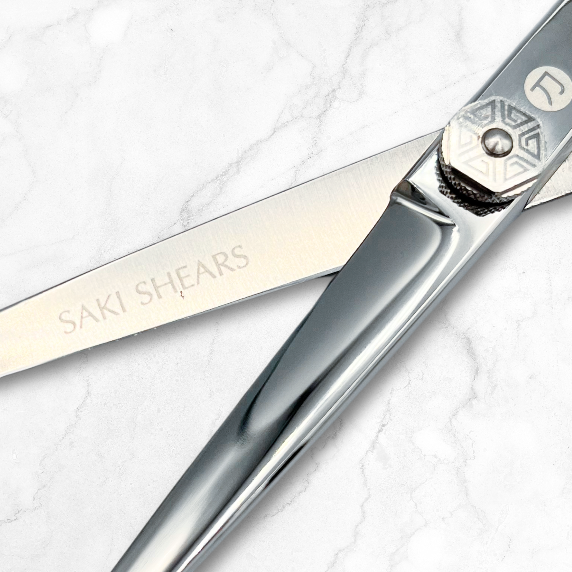 Saki Shears Kohana Engraved Steel Hair Shears Set (Hair Cutting and Thinning Shears)